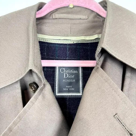 Vintage Christian Dior Monsieur Brown Trench Coat Men's Size Large Streetwear